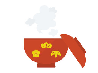 和柄のお椀のイラスト