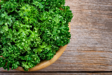 Green parsley on a table