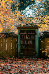 B&uuml;cherregal im herrlichen Motiv Outdoor
