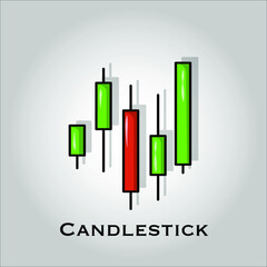 Candlestick flat icon vector. Isolated objects. Vector illustration. Simple vector for Graphic design. Stock market, trading, finance and bullish Concept. 