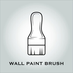 Wall paint brush flat icon vector. Isolated objects. Vector illustration. Simple vector for Graphic design. Decoration, Construction, Design, Renovation, housework equipment Concept. 