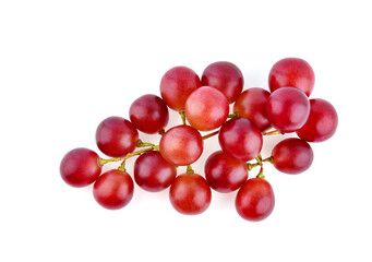red grapes isolated on white background