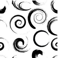 seamless pattern with spiral brush strokes
