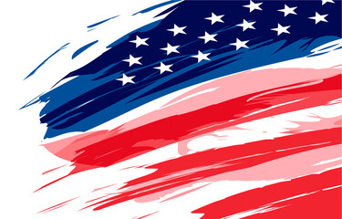 US Flag with American stars, stripes and national colors. 