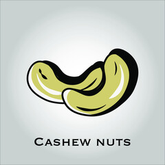 Cashew nut flat icon vector. Isolated objects. Vector illustration. Simple vector for Graphic design. Vegan, Healthy Life-style, balance diet food and nutrition diet concept. 