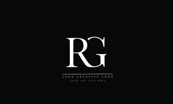 RG, GR, R, G Letter Logo Design with Creative Modern Trendy Typography