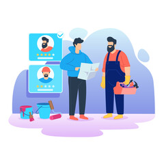 House interior renovation concept illustration