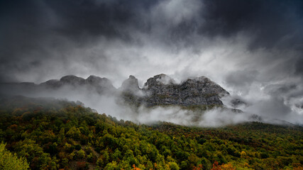 clouds over the mountains