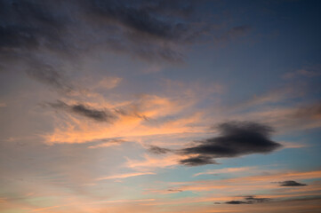 Naklejka na ściany i meble Beautiful colorful sky with clouds at sunset