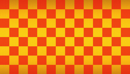市松模様　赤黄