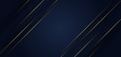 Fototapeta na wymiar Abstract template blue geometric diagonal background with golden line. Luxury style.