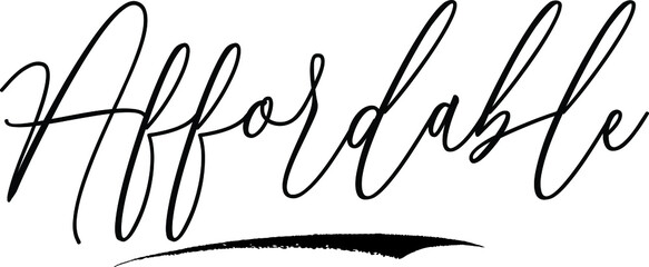 Obraz premium Affordable Calligraphy Black Color Text On White Background