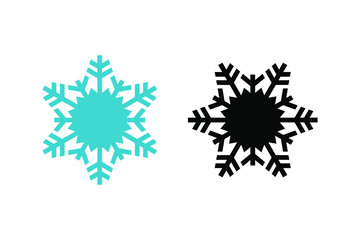 Snowflakes concept with light blue color and black, geometric christmas ornaments. Very suitable in various business purposes, also for icon, symbol and many more.