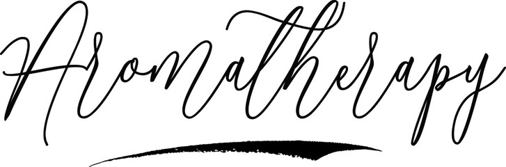 Aromatherapy Typography, Black Color Text On White Background