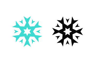 Snowflakes concept with light blue color and black, geometric christmas ornaments. Very suitable in various business purposes, also for icon, symbol and many more.