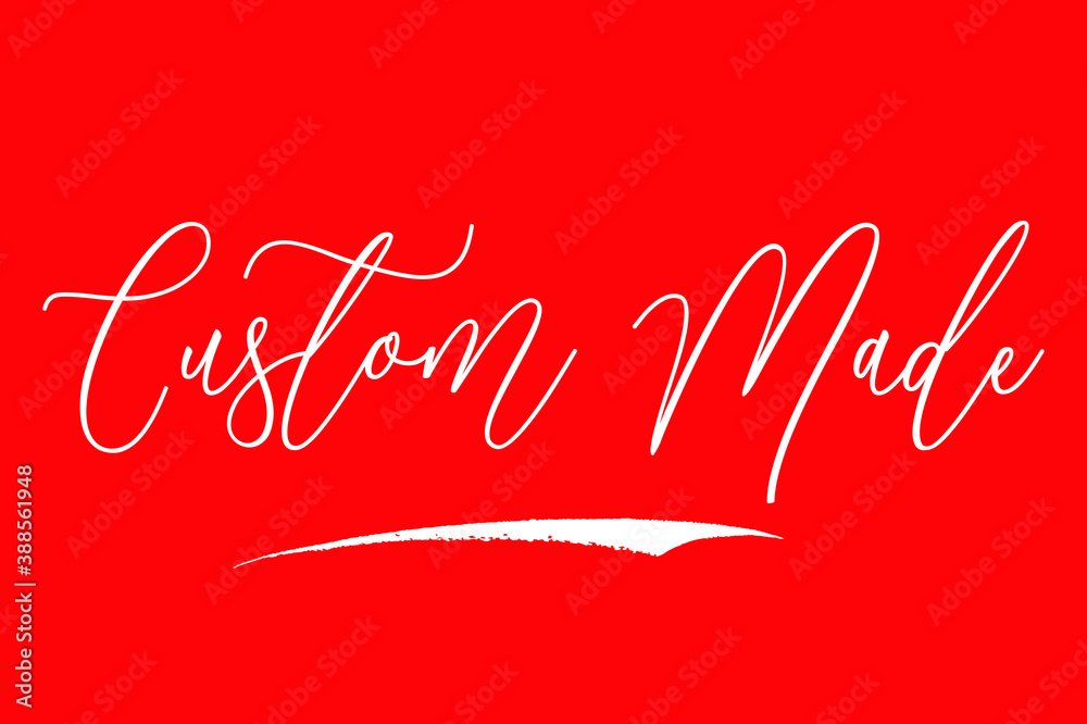 Fototapete custom made cursive calligraphy/typography white color text on red background