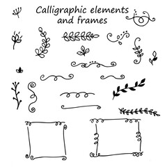 Vector calligraphic design elements and page decoration collection