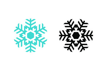 Snowflakes concept with light blue color and black, geometric christmas ornaments. Very suitable in various business purposes, also for icon, symbol and many more.