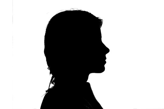 silhouette of a girl on a white background
