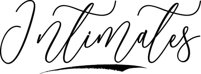 Intimates Calligraphy Black Color Text On White Background