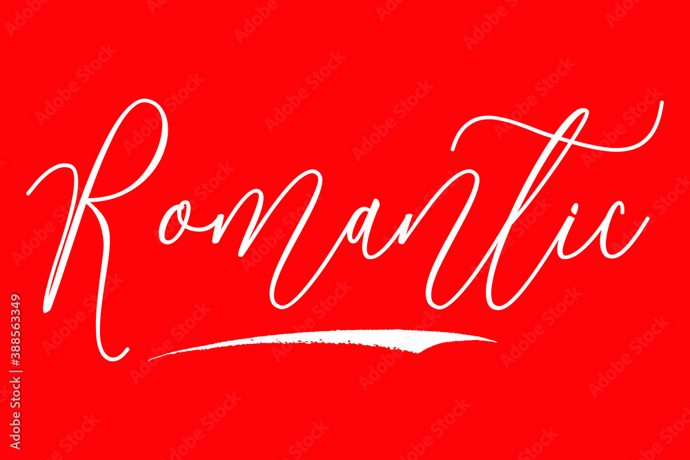 Fototapete romantic cursive calligraphy/typography white color text on red background