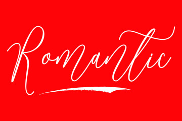 Romantic Cursive Calligraphy/Typography White Color Text On Red Background