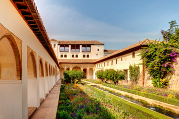 Fototapeta na wymiar Alhambra Gardens, Granada, HDR Image