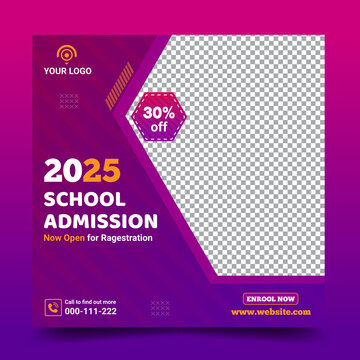 Facebook and Instagram post design for school admission going on .