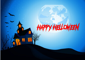 halloween background with castle