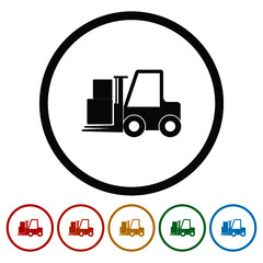 Forklift ring icon, color set