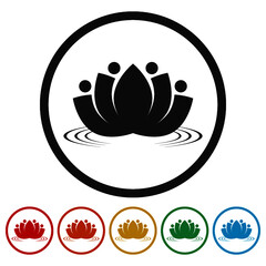 Flower, lotus ring icon, ring icon