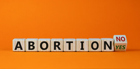 Turned a cubes and changes the expression 'abortion yes' to 'abortion no' or vice versa. Beautiful...