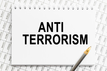 text ANTI TERRORISM in a magnifying glass, office concept, business concept, Finance