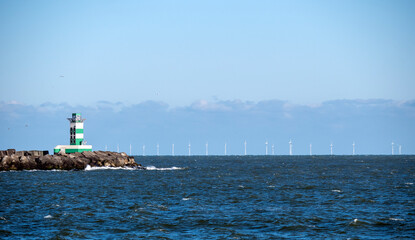 Fototapeta premium Windmills near Zuidpier IJmuiden