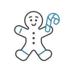 Gingerbread Man Vector Illustration Icon 
