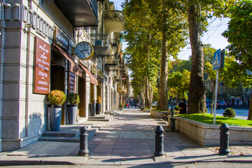Rustaveli ave view, city center in Tbilisi, Georgia