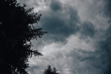 Dark sky with clouds and light.