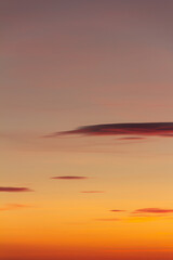 Beautiful autumn sky at sunset pink orange purple color