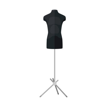 Sartorial mannequins in black color isolated on a white background. Mannequins form the body of a kids. Silhouette of a person in the style of a flat.