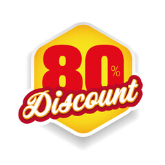 Eighty percent discount label vector