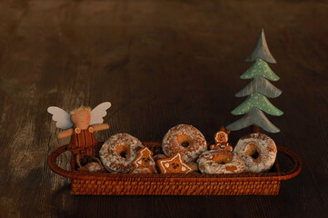 christmas cookies on table