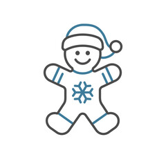 Gingerbread Man Vector Illustration Icon 
