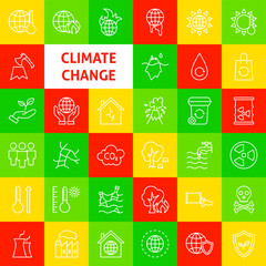 Climate Change Line Icons