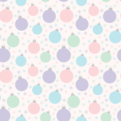 Christmas balls cute pastel simple seamless repeat pattern background design. 