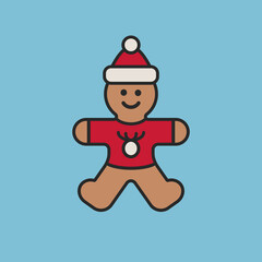 Gingerbread Man Vector Illustration Icon 

