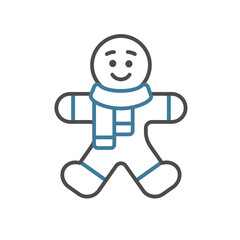 Gingerbread Man Vector Illustration Icon 
