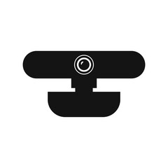 Webcam sign vector icon template. Digital black isolated webcam icon design.
