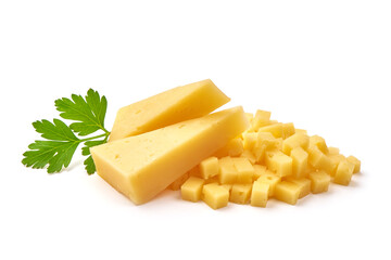 Holland cheese, isolated on white background