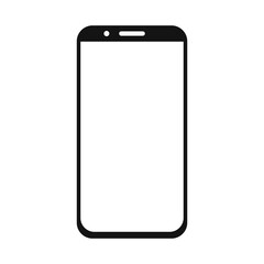 Mobile icon black vector sign. Smartphone sign online trendy vector template.