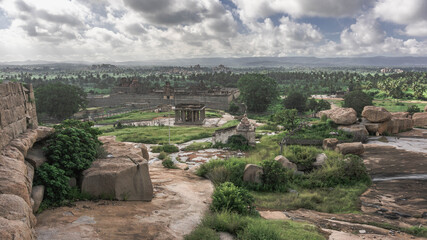 ruins of Vijayanagar, the former capital of the Vijayanagar Empire, in Hampi